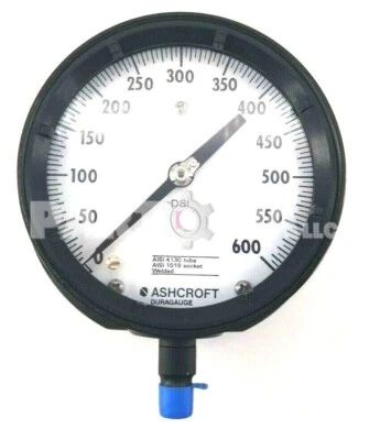 Ashcroft Duragauge, 45-1379BS-2L, 600# Pressure Gauge, 0-600 psi, 4-1/2", 451379 - Image 1 of 4