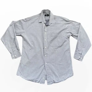 Hugo Boss Men’s Shirt size 15.2 32/33 Grey Long Sleeve Dress Pocket - Picture 1 of 4