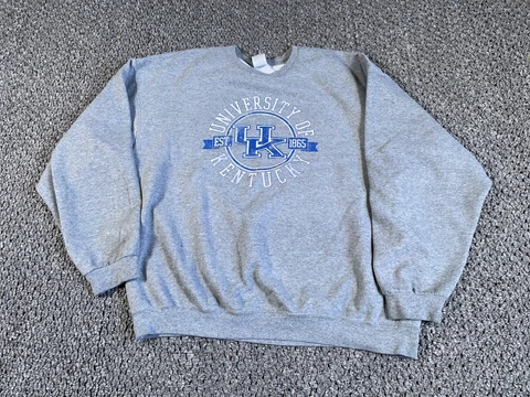 Retro Kentucky Wildcats Sweatshirt Adult 2XL Gray Crewneck Jerzees University Cover