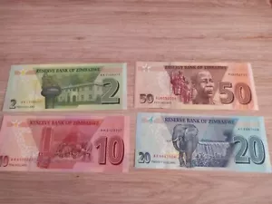 LOTE 4 BILLETES DE ZIMBABWE - Imagen 1 de 1