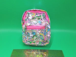Claire’s Mini Clear Backpack Bag Keychain w/ Clip Pink Unicorn Rainbow Donut Toy - Picture 1 of 19