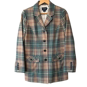 Pendleton Wolle Damen kariert Blazer Jacke grün hellbraun mehrfarbig Größe 6 - Bild 1 von 7