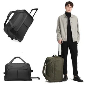 🔥Travel Carry on Hand Luggage Trolley 2 Wheels suitcase Holdall Duffel Bag 55L - Picture 1 of 21
