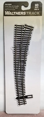 Right Hand Curved Turnout 24" & 36" Radii Code 83 NS DCC Friendly Walthers 83068 - Image 1 of 4