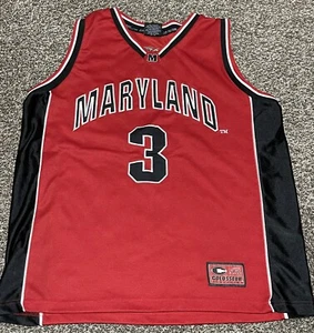 Vintage Maryland Terrapins #3 STITCHED Basketball Jersey Size XL EUC Red - Picture 1 of 5