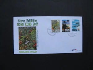 NETHERLANDS ANTILLES, cover FDC 2001, Phil. Expo Hong Kong, ao owl hummingbird - Picture 1 of 1