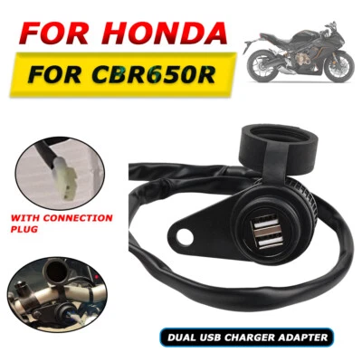 For Honda CBR650R CBR 650R Motorcycle Dual USB Quick Charger Socket Adapter - Image 1 of 4
