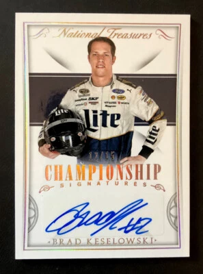 2016 Brad Keselowski National Treasures Championship Signatures Auto Gold 12/15! - Image 1 of 2