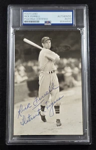 RICK FERRELL Signed Real Photo Postcard-HALL OF FAME-TIGERS-RED SOX-PSA - Picture 1 of 4