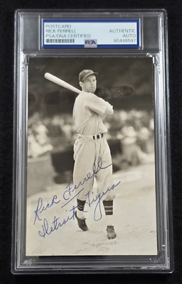 RICK FERRELL Signed Real Photo Postcard-HALL OF FAME-TIGERS-RED SOX-PSA - Image 1 of 4