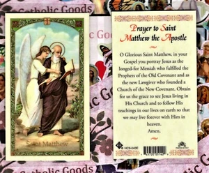 Prayer to St Matthew the Apostle - Laminated  Holy Card 043E - Picture 1 of 3