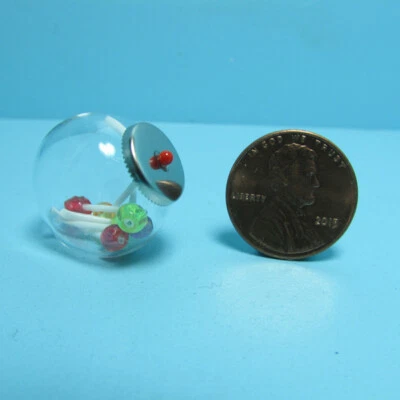 Tarro de vidrio de encimera de crisnbón miniatura para casa de muñecas lleno de piruletas CB069 Foto 1 de 2