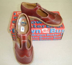 Vintage Buster braune Lederschuhe Größe 9 E Casie neu im Karton - Bild 1 von 7