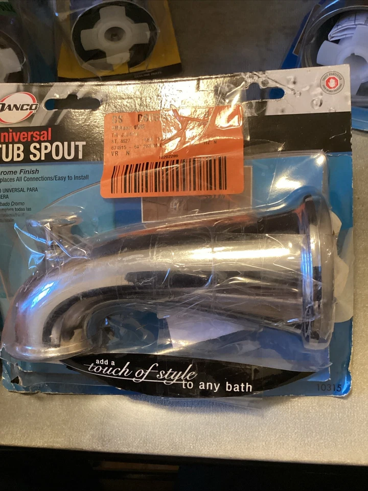 DANCO 10315 6" UNVERSAL TUB SPOUT W/PULL DIVERT 1/2" THREAD CONNECT CHROME - Image 1 of 1