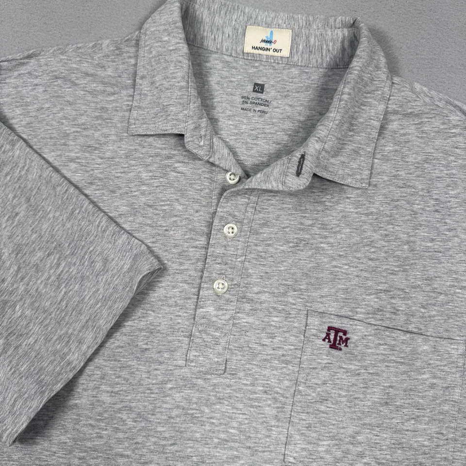 Texas A&M Aggies Johnnie O Hangin Out Polo Shirt Mens XL Gray Golf Casual Travel - Image 1 of 4