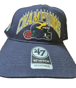 '47 Hitch Michigan Wolverines 1997 National Champions Adjustable Cap/Hat Navy OS - Bild 1 von 8