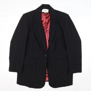 Ann Harvey Women's Black Pinstripe Blazer, Size 16 - Picture 1 of 12