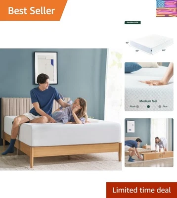 Medium Firm Queen Mattress with 10 Inch Cooling Gel Foam - CertiPUR-US Certified - Image 1 of 4