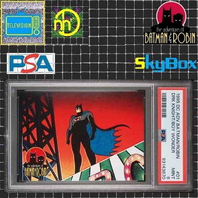 1995 Skybox Adventures of Batman & Robin - #1 Dark Knight Boy Wonder PSA 9 MINT - Image 1 of 4