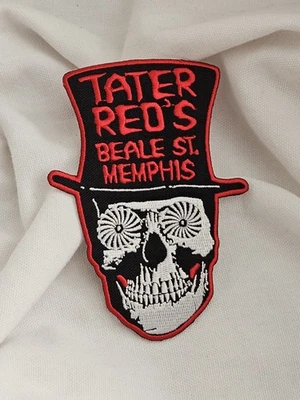 Vintage Skull With Hat Tater Red’s Beale St Memphis TN Patch Sew-on UNUSED - Image 1 of 4
