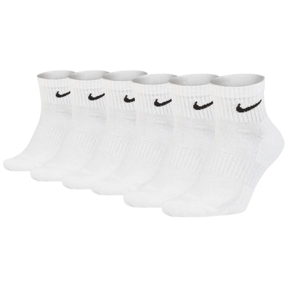 Nike Unisex 6 Pack Sports Socks - Everyday, Cotton Cushioned Ankle, Solid Color - Image 1 of 1