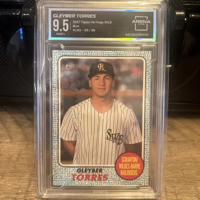 2017 Topps Heritage Gleyber Torres, Arena club 9.5 ,  Blue /99 - Image 1 of 2