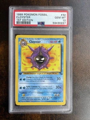 1999 Pokémon Fossil Cloyster 32/62 1st Edition PSA 10 - Image 1 of 4