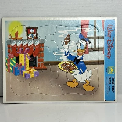 VTG 80’s Walt Disney Frame Tray Puzzle Donald Duck ChristmasCookies Interlocking - Image 1 of 4