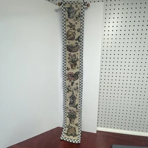 Wandteppich zum Aufhängen Made in USA Hasen Blumen Schmetterling Vogelhaus Vögel 38,5x5,5 - Bild 1 von 9