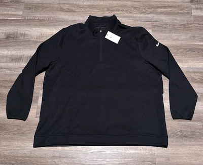 NEW Nike Tour Men's Size 4XL 1/2 Zip Black Pique Vented Golf Pullover Top - Image 1 of 4