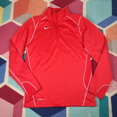 Nike Therma-Fit Half Zip Pullover Athletic Training Top Red Running - Image 1 of 4