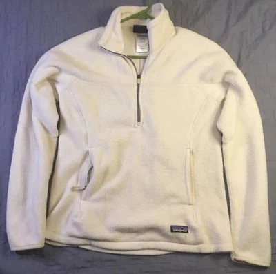 Patagonia synchilla Womens Size Medium Quarter Zip 3 Pockets Off White - Image 1 of 4