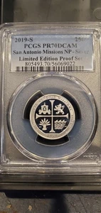 Monster Frost 2019-S PCGS PR70DCAM San Antonio Missions Silver Limited... - Picture 1 of 2