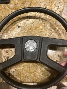 🏴 Vintage 1977 1978 1979 1980 MG MGB 15-inch Black Steering Wheel 🏴 Soft Touch - Picture 1 of 5
