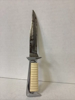 Cuchillo de hoja fija vintage Bingham Co Bingmaster Solingen, Alemania (leer) Foto 1 de 4