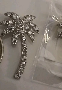 Dije/colgante palmera incrustado con diamantes de imitación - Imagen 1 de 4
