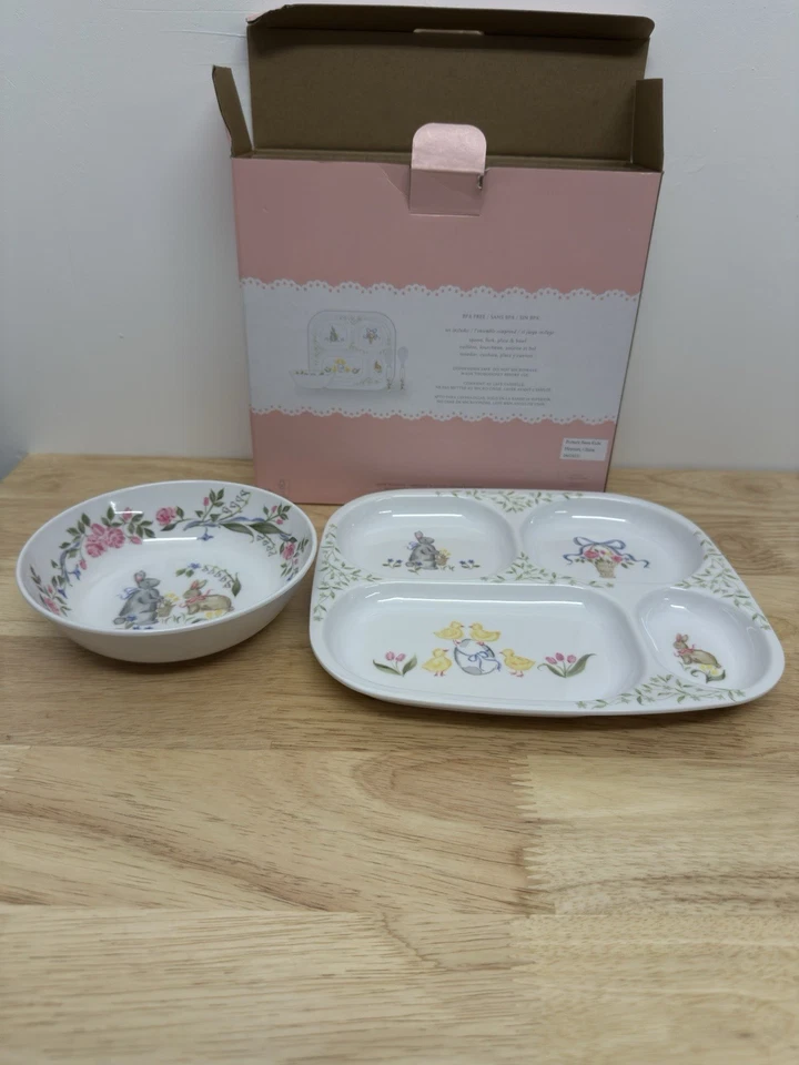 Nuevo en caja Pottery Barn Kids LoveShackFancy juego de alimentación de bebé de Pascua #50 Foto 1 de 4