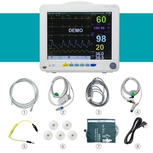 Monitor de paciente portátil de 6 parámetros con pantalla TFT ECG NIBP RESP TEMP PR y - Imagen 1 de 12