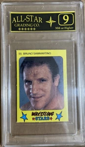  Monty Gum WWF Wrestling Stars 1986 #55 Bruno Sammartino.Graded ASG 9 - Picture 1 of 2