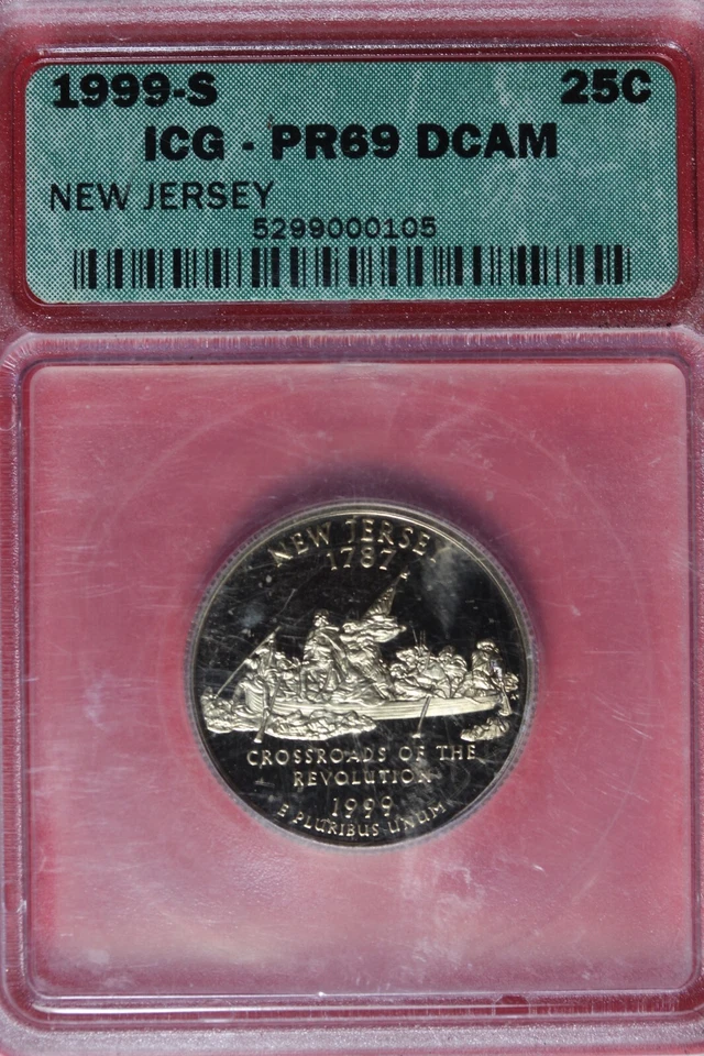 1999 S- ICG PR69DCAM NEW JERSEY WASHINGTON QUARTER #B48032 - Image 1 of 2
