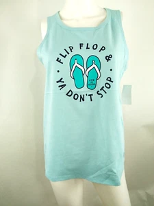 Life is Good Women High-Low Crusher Tank Flip Flop Don't Stop Blue Medium 71888 - Picture 1 of 10