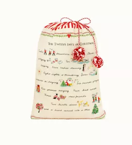 Cath Kidston Festive Poem Xmas Santa Sack Stocking - 12 Days of Christmas - BNWT - Picture 1 of 5