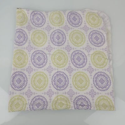 Manta bebé franela circo púrpura blanco verde medallón niñas Foto 1 de 3