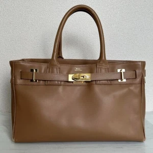M.U.L. MUL Tote Bag Handbag Satchel Purse Leather in Brown USED Good Condition!! - Picture 1 of 10