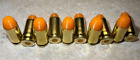 45ACP DUMMY ROUNDS SET OF 10 BRASS WITH BRIGHT ORANGE PRIMER /“BULLET” TRAINING