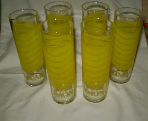 6 Bacardi Limon tumblers glasses yellow clear swirl - Picture 1 of 5