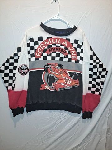 Vintage Starter Formula 1 Grand Prix Crewneck Sweater SZ L RARE FAST SHIPPING Cover