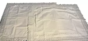 Wamsutta Supercale Plus White Eyelet Pillow Shams 26"X20" Vintage Set of 2 - Picture 1 of 4