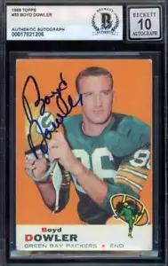 Boyd Dowler Gem Mint 10 Beckett BAS Signed 1969 Topps Autograph - Picture 1 of 1