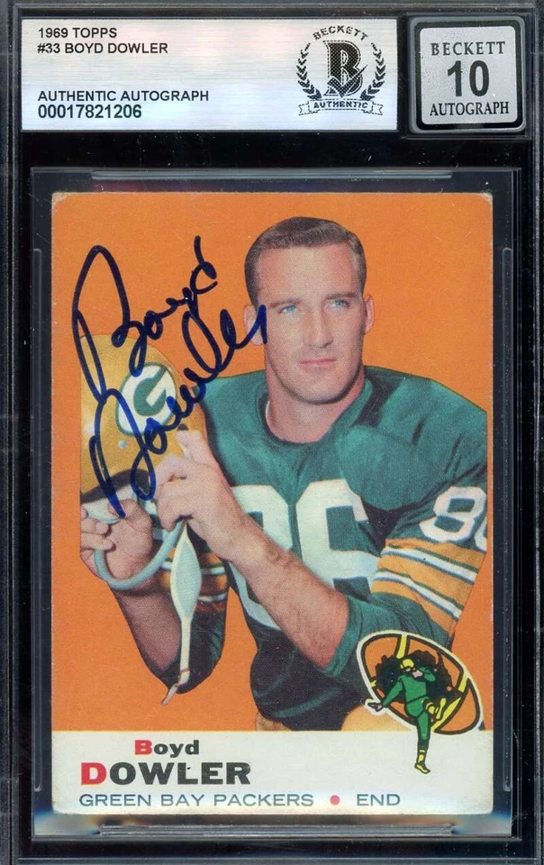 Boyd Dowler Gem Mint 10 Beckett BAS Signed 1969 Topps Autograph - Image 1 of 1